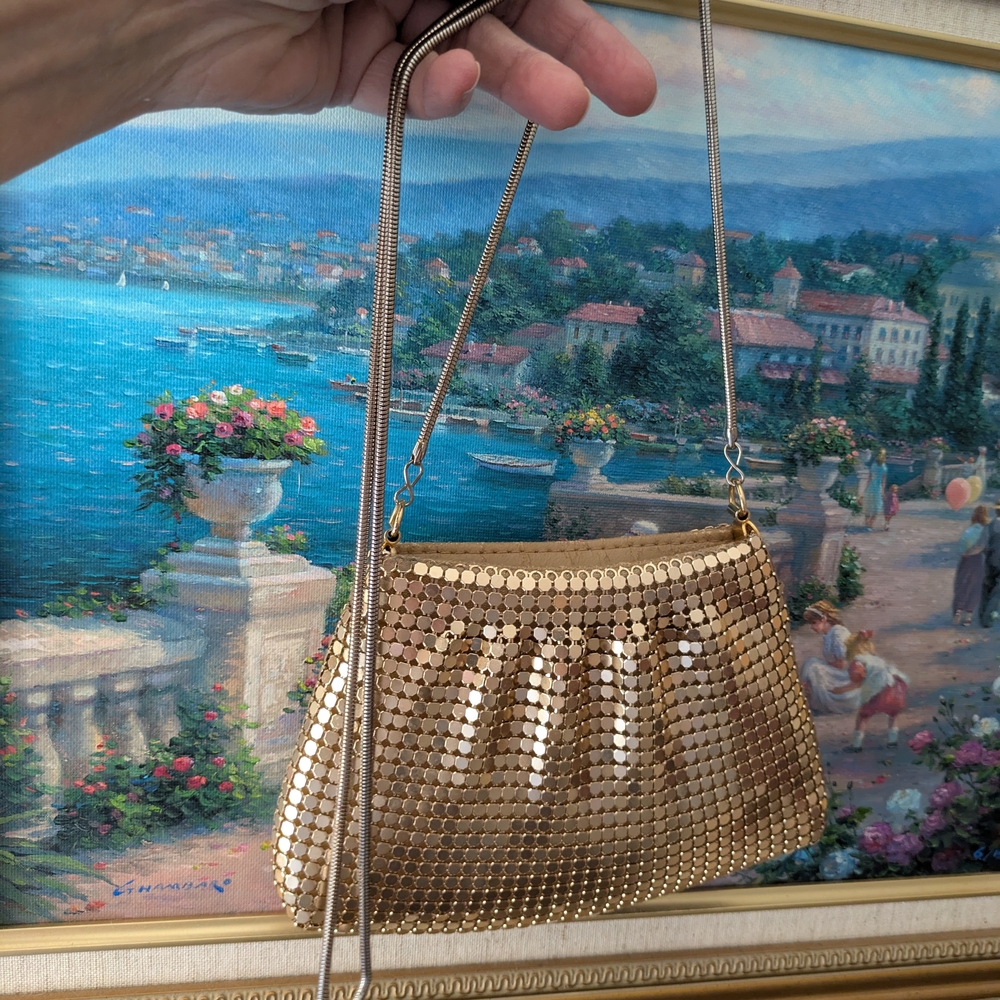 Elegant Vintage Gold Color Cross Bag Purse